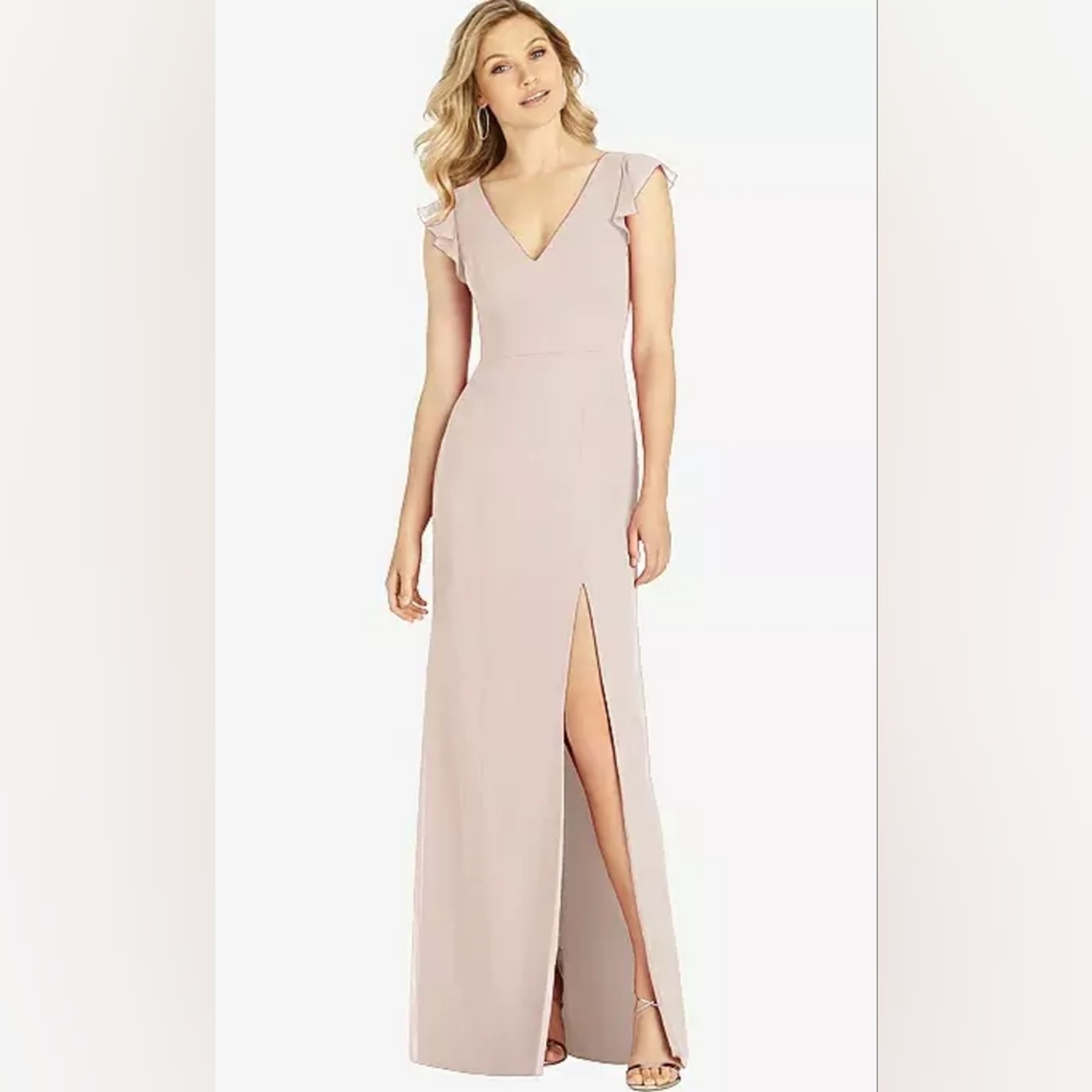 Dessy Ruffle Sleeve Mermaid Dress 8